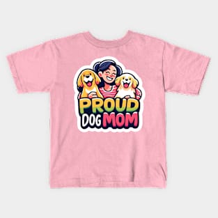 golden puppies dog mom Kids T-Shirt